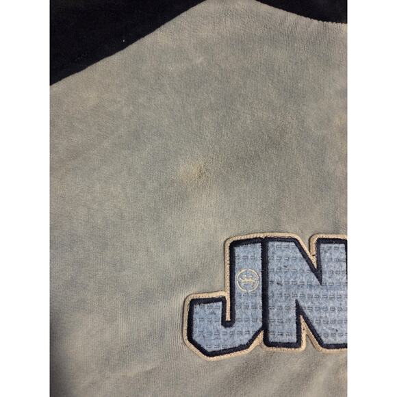 Vtg JNCO Two Tone Velour Zip Up Jacket Skater Y2K Streetwear Navy Baby Blue Y2k - Picture 10 of 11